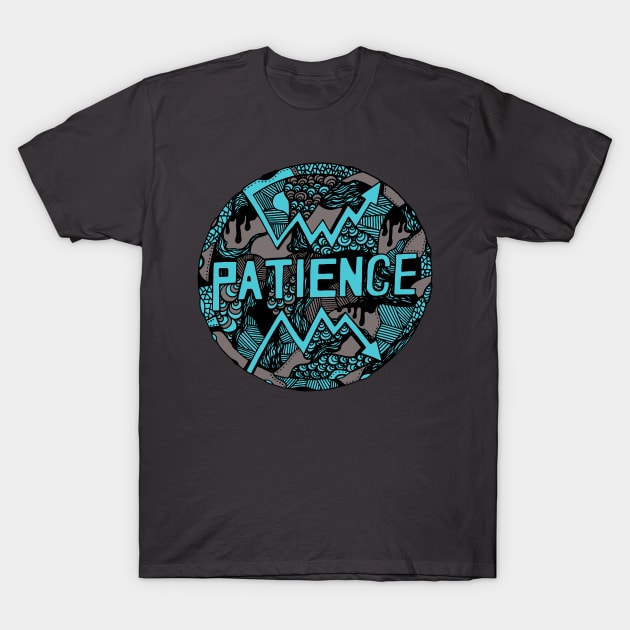 Blue Grey Circle of Patience T-Shirt by kenallouis